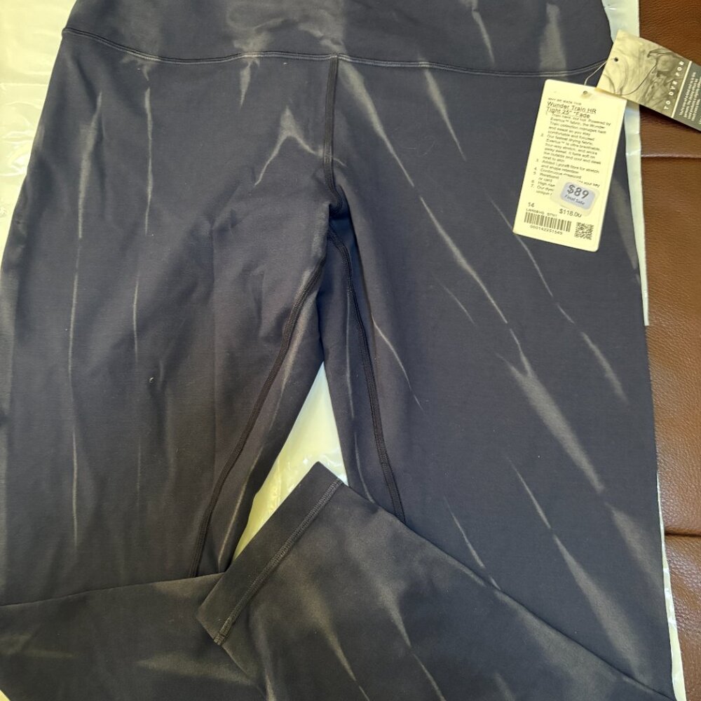 Lululemon Wunder Train HR Tight 25" Sz 14 Leggings STN1 Navy Grey $118 - Picture 3 of 9